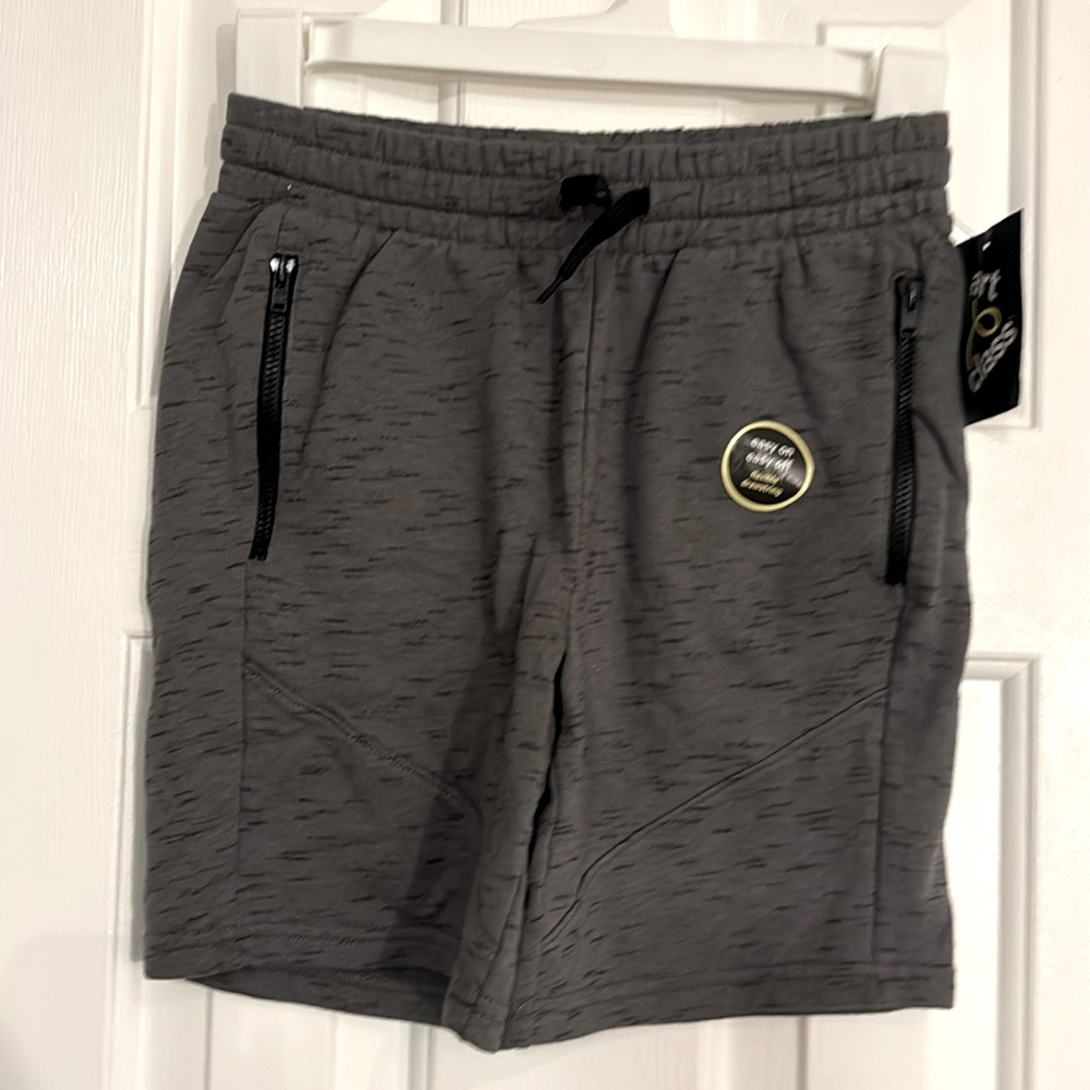 Art Class Dark Gray Shorts, zipper pockets, easy on easy off Flexible drawstring